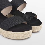 POSH by Poelman CETO Sandalen - Zwart - Imitatie Suède - Gespsluiting