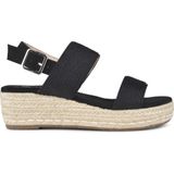 POSH by Poelman CETO Sandalen - Zwart - Imitatie Suède - Gespsluiting