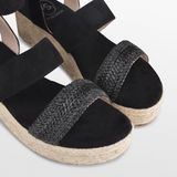 POSH by Poelman - LONA - Dames Sandalen - Zwart met Dierenprint - PU Imitatie Leer