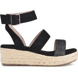 POSH by Poelman - LONA - Dames Sandalen - Zwart met Dierenprint - PU Imitatie Leer