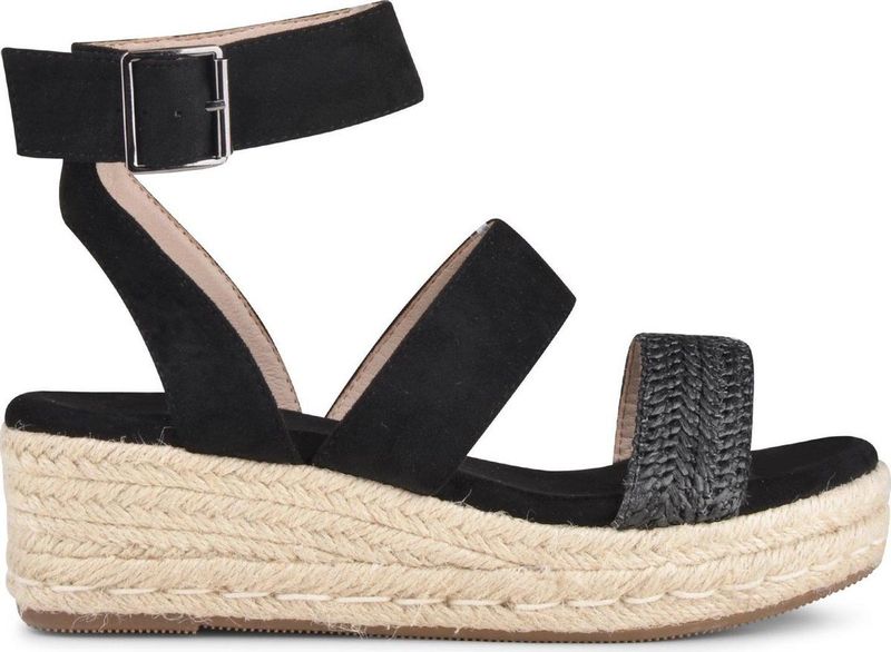 POSH by Poelman - LONA - Dames Sandalen - Zwart met Dierenprint - PU Imitatie Leer