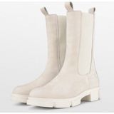 PS Poelman - Lynn - Dames Chelsea Enkellaarzen - Licht Beige Taupe - Nubuck Leer