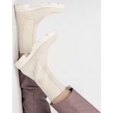 PS Poelman - Lynn - Dames Chelsea Enkellaarzen - Licht Beige Taupe - Nubuck Leer