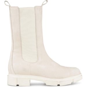 PS Poelman - Lynn - Dames Chelsea Enkellaarzen - Licht Beige Taupe - Nubuck Leer