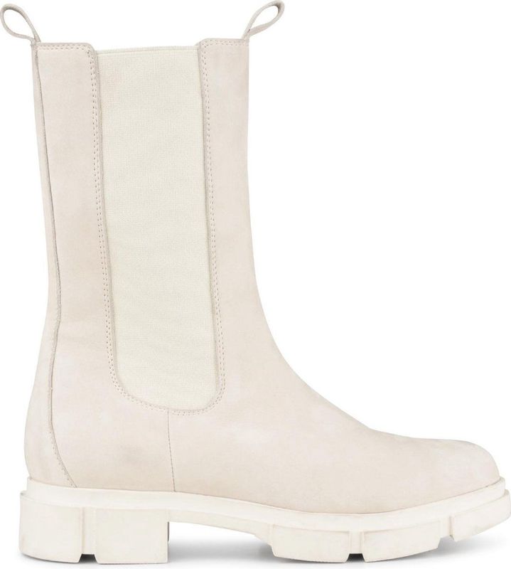 PS Poelman - Lynn - Dames Chelsea Enkellaarzen - Licht Beige Taupe - Nubuck Leer