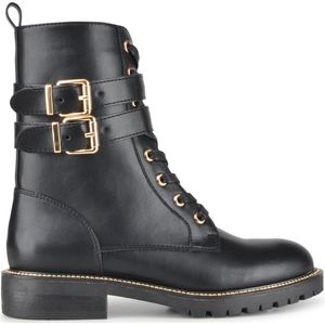 PS Poelman - DUNGABALL - Biker Laarzen - Zwart - Imitatieleren Bovenwerk