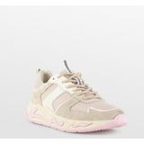 PS Poelman - MINION Sneakers - Beige Taupe Roze Multi - Suède Mesh Lakleer Details