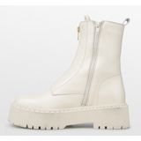 PS Poelman - KIMMY - Dames - Chunky Chelsea Enkellaarzen - Crème Wit - Leer