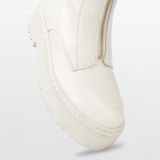 PS Poelman - KIMMY - Dames - Chunky Chelsea Enkellaarzen - Crème Wit - Leer