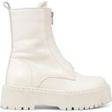 PS Poelman - KIMMY - Dames - Chunky Chelsea Enkellaarzen - Crème Wit - Leer