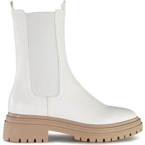 POSH by Poelman - LITA - Dames Chelsea Laarzen - Cremè Wit - Imitatieleer