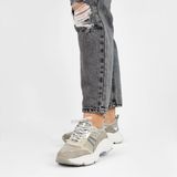 PS Poelman - TOKIO - Sneakers - Grijs - Mesh - Leer - Suède