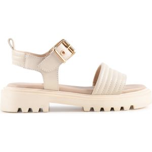 PS Poelman - SATURNOS - Dames Sandalen - Crème - Leer