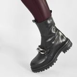 PS Poelman - LUNA - Dames Enkellaars - Zwart - Leer