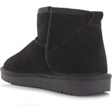 Poelman - Lage Schapenvacht Boots - Zwart - Suède - Rubberen Zool