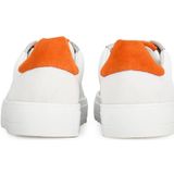 PS Poelman MIKE Heren Sneakers - Wit met oranje combinatie - Maat 45