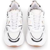 PS Poelman - CIBEL - Dames Sneakers - Wit - Mesh en Leer met Suède