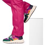 POSH by Poelman CAROCEL Dames Sneakers - Donker groen met roze
