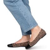 PS Poelman - Ballerina's - Beige/Zwart - Suède - Instapmodel met Hak