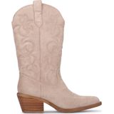 POSH by Poelman - JOYA Dames Westernlaarzen - Beige - Imitatie Suède