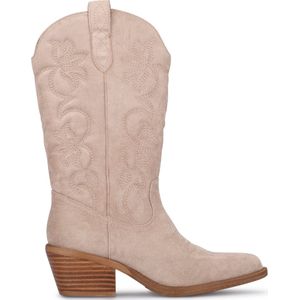 POSH by Poelman JOYA Dames Westernlaarzen - Beige - Imitatie Suède