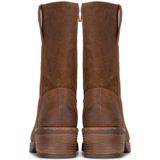 PS Poelman - Brave - Enkellaarsjes - Cognac - Blokhak - Leer