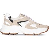 PS Poelman - Tokio - Sneakers - Beige/Wit - Leer - Vetersluiting