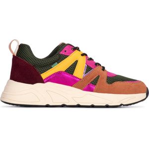 Posh by Poelman CAROCEL Dames Sneakers - Bordeaux oranje combinatie