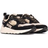 POSH by Poelman - Damessneaker - Zwart met Beige - Teddystof