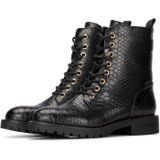 POSH by Poelman - Kiek - Veterboots - Zwart - Imitatieleer