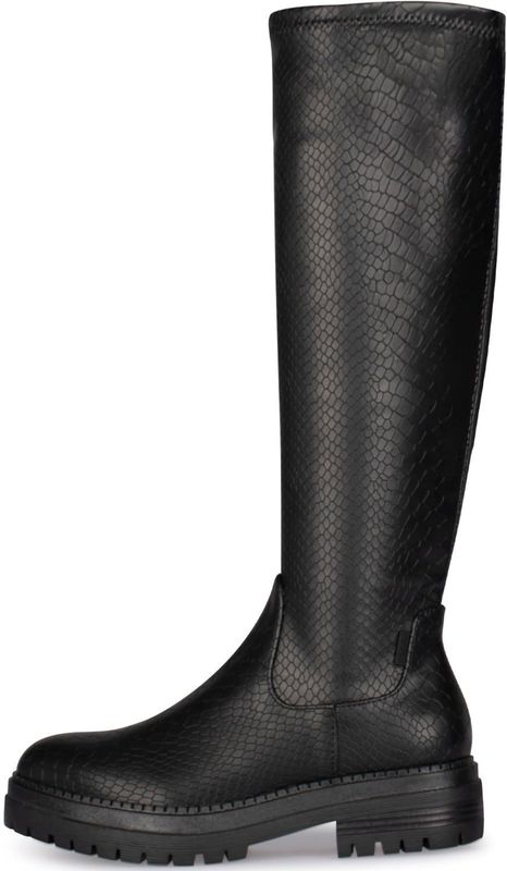 POSH by Poelman - Cybele - Knielaarzen - Zwart - Imitatieleer met Snakeprint