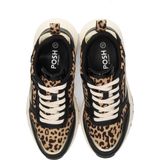 POSH by Poelman - Charlie - Sneakers - Zwart met Panterprint - Synthetisch