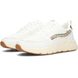 POSH by Poelman - Charlie - Sneaker - Wit met Luipaardprint - Textiel