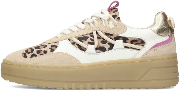 PS Poelman - Anemone - Sneakers - Beige/Wit/Panter - Leer