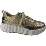 Sneakers - Laag - Effen Imitatieleer - Platte Hak