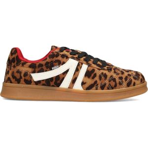 POSH by Poelman KAIA Dames Sneakers Bruin Met Dierenprint