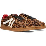 POSH by Poelman KAIA Dames Sneakers Bruin Met Dierenprint