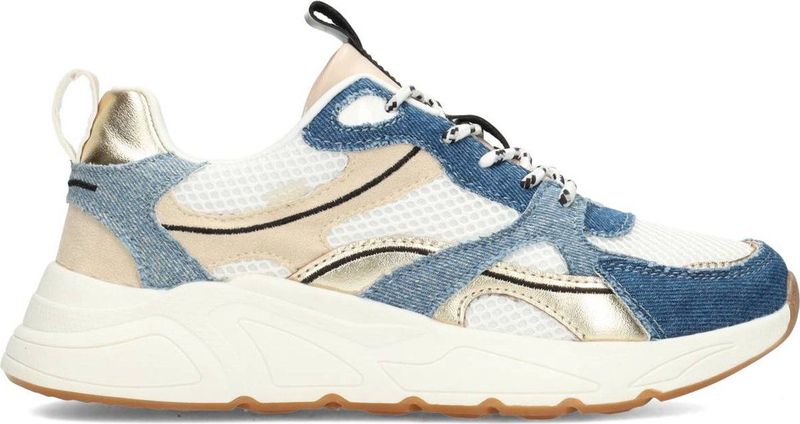 Sneakers - Kae - Denim - Color-Blocking - Imitatieleer, Mesh, Textiel