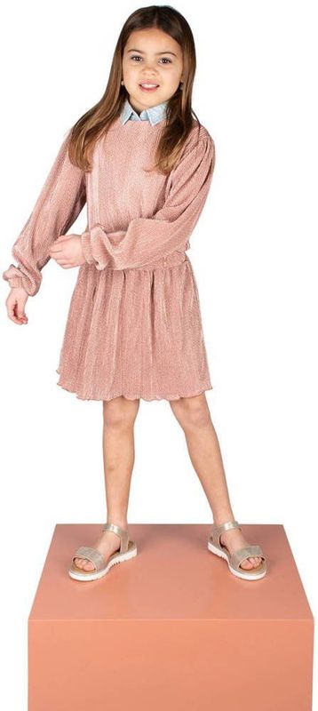 POSH by Poelman Sandaal - Roze - Textiel - Klittenbandsluiting