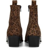 PS Poelman - Tartor - Enkellaarsjes - Cognacbruin - Wildleder - Blockhak