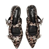 POSH by Poelman - JULIA - Slingbacks - Panterprint - Platte Zool - 2 cm