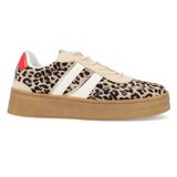 POSH by Poelman - LILLY - Dames Sneakers - Panterprint - Rood Detail