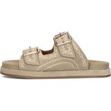 Haboob - Lpmag - Dames Slippers - Beige - Suède