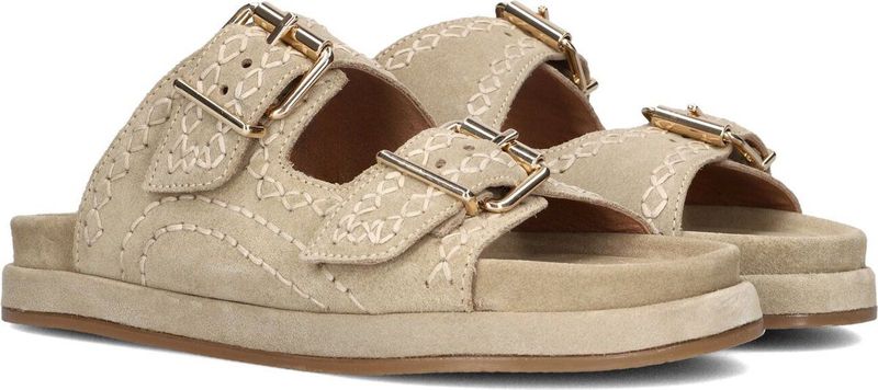 Haboob - Lpmag - Dames Slippers - Beige - Suède