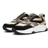 PS Poelman leren sneakers beige/zwart