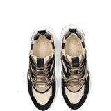 PS Poelman leren sneakers beige/zwart