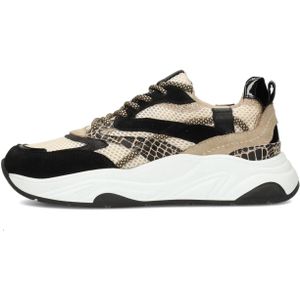 PS Poelman leren sneakers beige/zwart