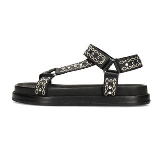 PS Poelman - Mag - Sandalen - Zwart - Suède - Leren Voering