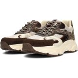 POSH by Poelman - Ayoki - Sneakers - Bruin met Dierenprint - Chunky Zool 4 cm