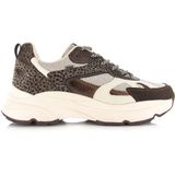 Poelman - Posh - Lage Sneakers - Bruin - Dierenprint